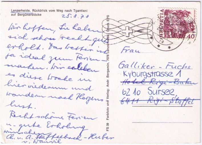 Cartoline postali: Lenzerheide – Usato da Binningen venduto da Mountainrider 1