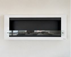 Bioethanol-Wandkamin Pur Line MELIBEA – XL – Weiss – 136 cm