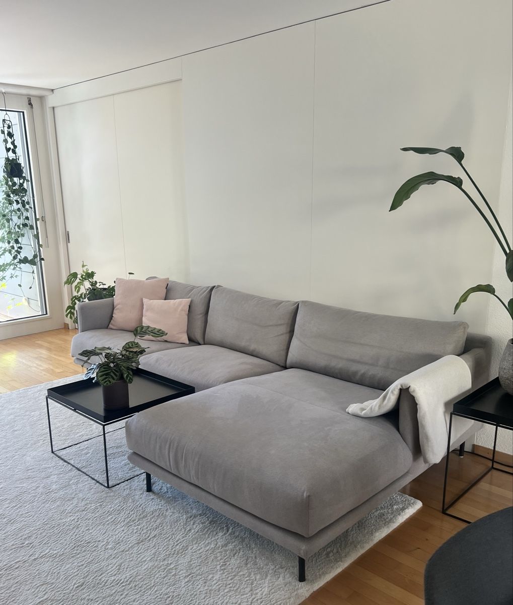 Divani: Ecksofa, L-Form, Longchaise rechts, hellgrau, Stoff – Usato da Zürich venduto da Mariesieger 8