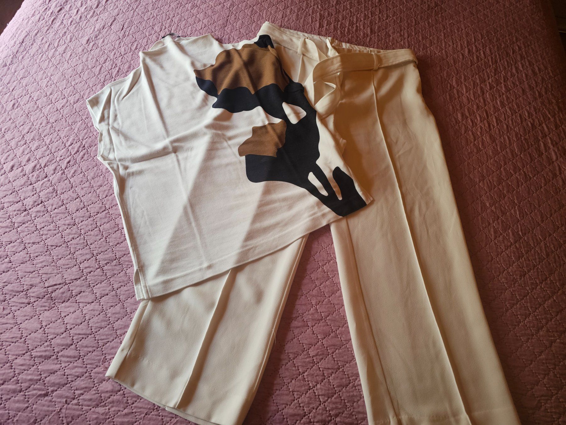 Mango Hosen: MANGO Palazzohose L mit passendem Shirt – Gebraucht aus Mörel von camasaro 2