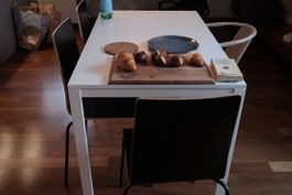 Dining Table White Rectangular Modern Minimalist Design