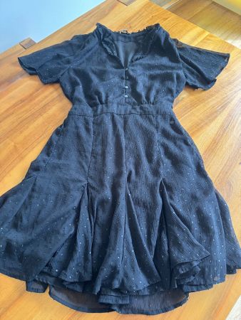 Lässiges PEPE JEANS Kleid schwarz mit Pünktchen Gr.  M