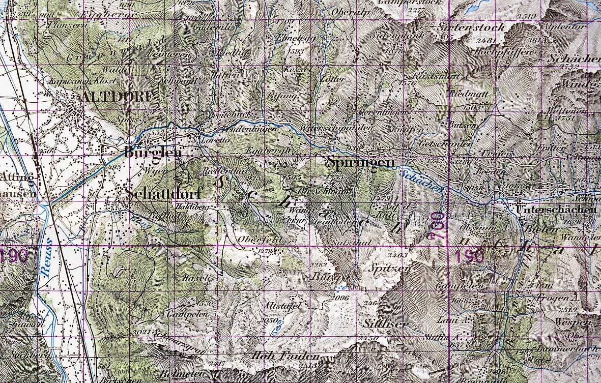Landkarten & Atlanten: Topographische Karte, Einsiedeln 1948 – Gebraucht aus Bern von Maccalvin 7