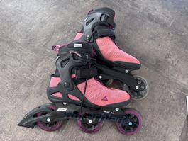 Rollerblade Inlines Skates pink schwarz mit Protektoren