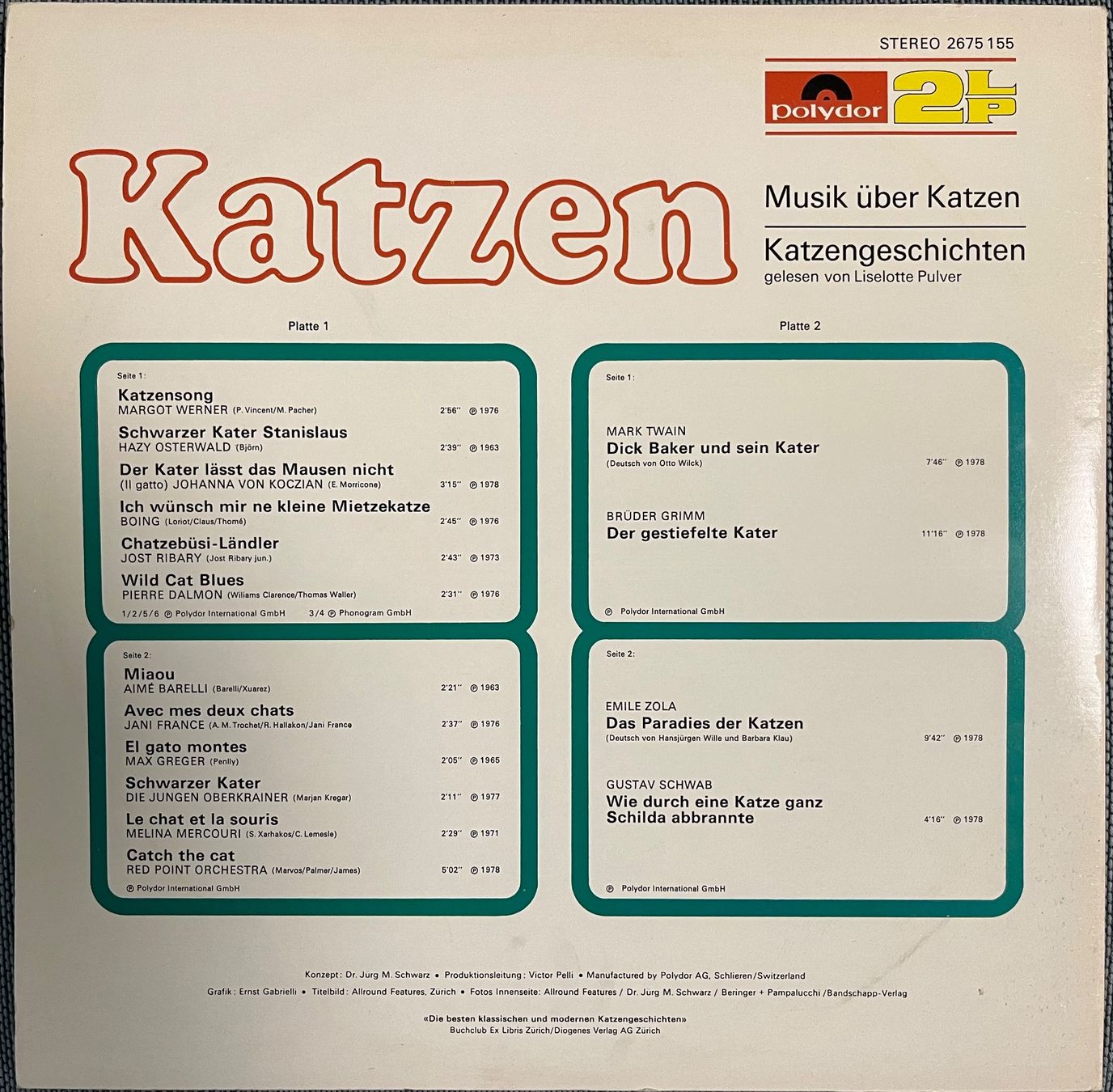 Dischi in vinile: Seltene Schallplatten, Liselotte Pulver - Katzen – Usato da Döttingen venduto da zha_xh2w 1