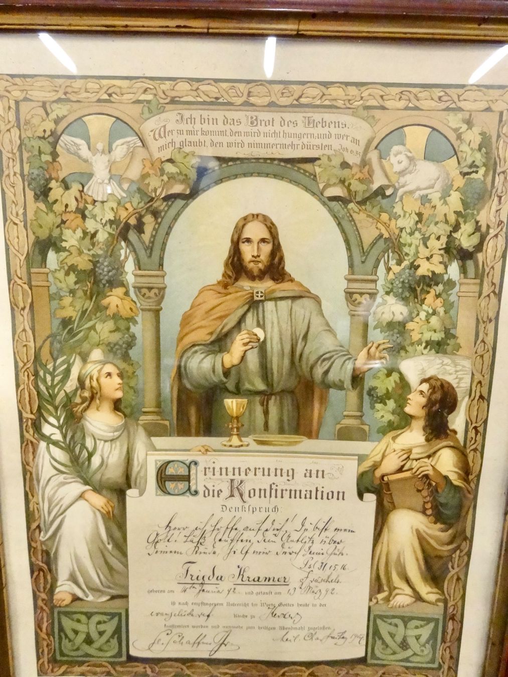 Foto & Immagini: Erinnerung an Konfirmation 1907 Konfirmationsbild Joh. 6.35 – Usato da Kerzers venduto da zimmergruen 5