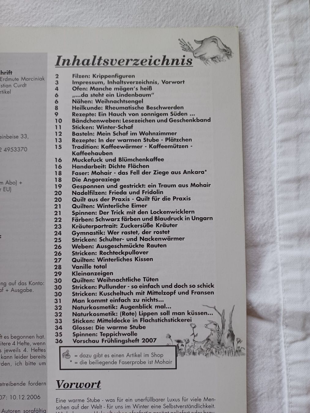 Riviste & Magazine: Heft: Das Lavendelschaf Nr. 17: Winter 2006 – Usato da Wangen SZ venduto da Koenigskind83 1