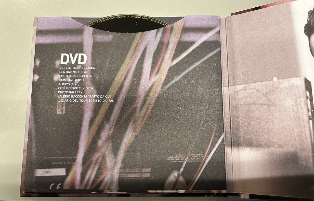 CD: VALERIO SCANU Parto Da Qui (CD & DVD) – Usato da Giubiasco venduto da LorisVale 2