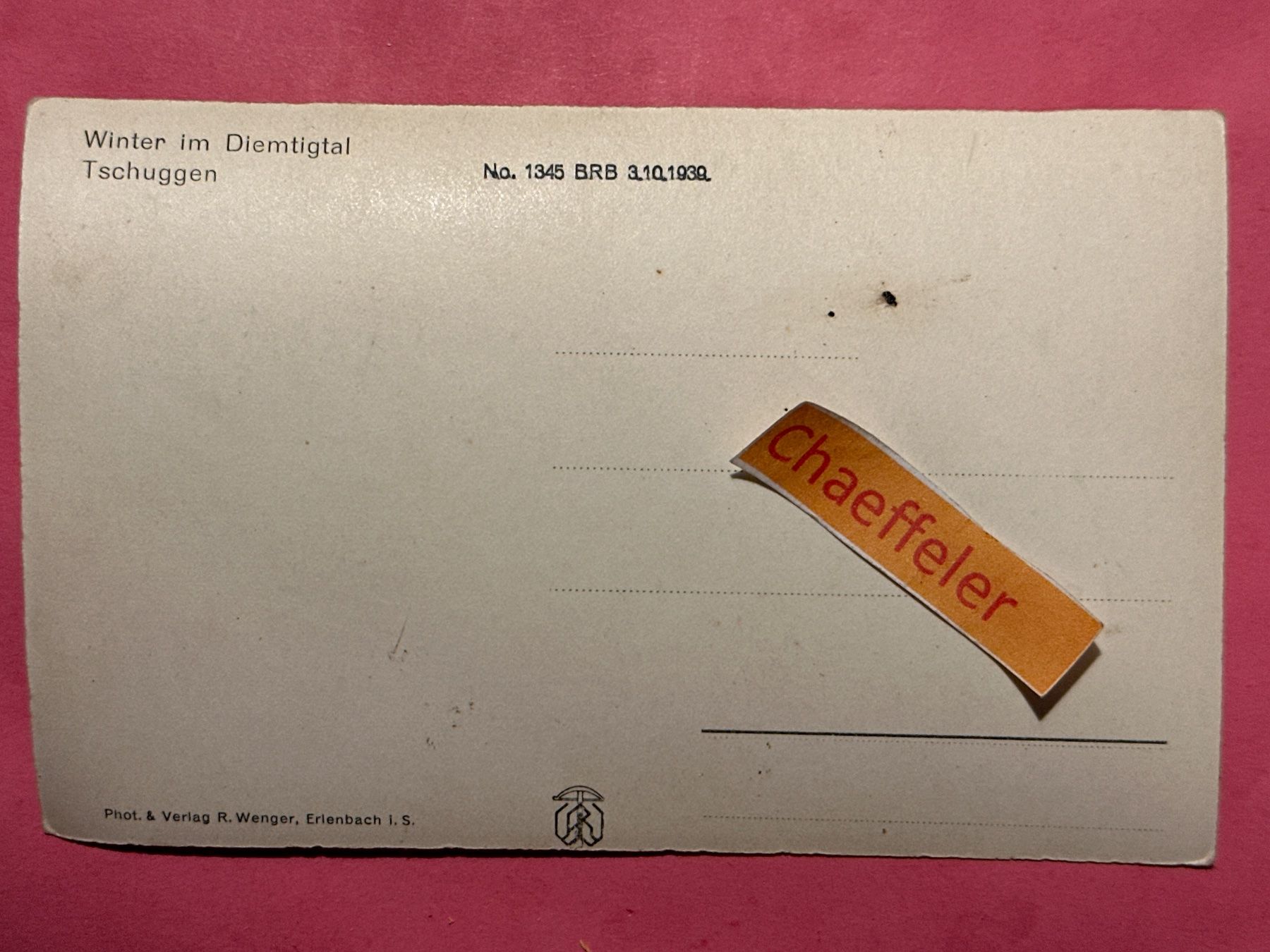 Cartoline postali: Winter im Diemtigtal.  Tschuggen – Usato da Zürich venduto da Chaeffeler 1