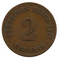 Deutschland Kaiserreich 2 Pfennig 1877 A