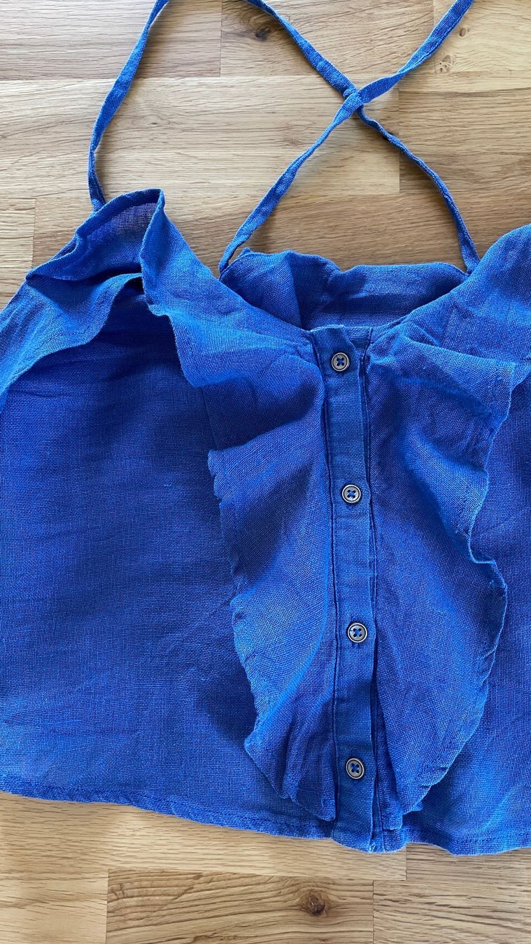 Top: Sommertop blau, Grösse S, Mango – Nuovo (secondo la descrizione) da Burgdorf venduto da Crown. 1