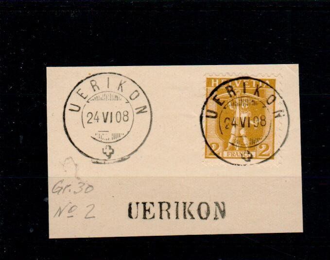Tutti i francobolli: Briefausschnitt - Uerikon 1908 – Usato da Wolhusen venduto da Curver9