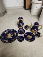 Echt Cobalt Bareuther Kaffeeservice 22 kt Gold 73 Teile