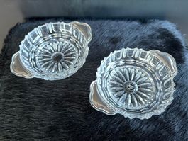 2 Bleikristall Schalen mit 800er Silberrand * Bol en crystal