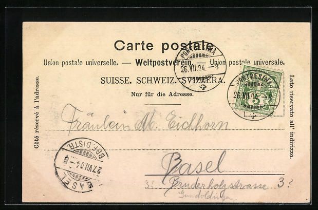 Cartoline postali: AK Pontresina, Teilansicht mit Bergen – Usato da Berlin venduto da bartko-reher 1