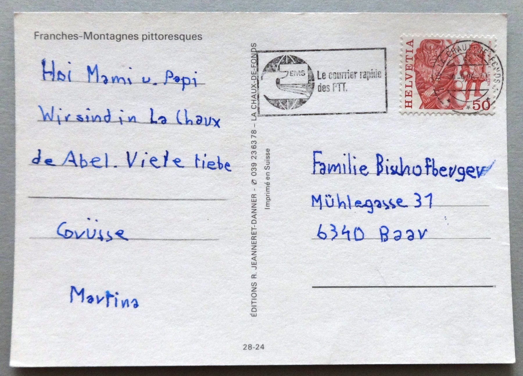 Cartoline postali: Franches-Montagnes pittoresques – Usato da Fétigny venduto da Billy2miny 1