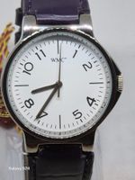 Weiße Herrenuhr von WMC mit lila Armband