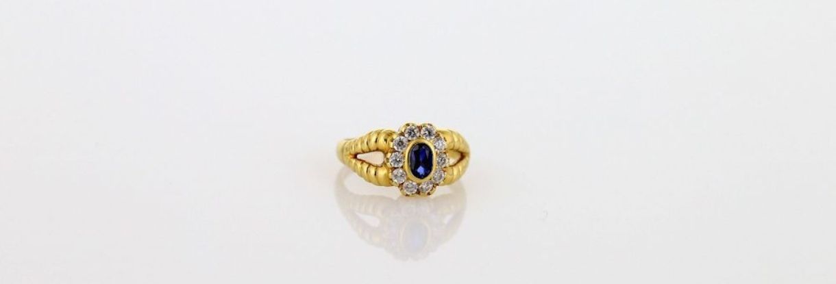 Anelli: Ring in 18K GELBGOLD MIT STEINEN – Usato da Kerns venduto da 10897