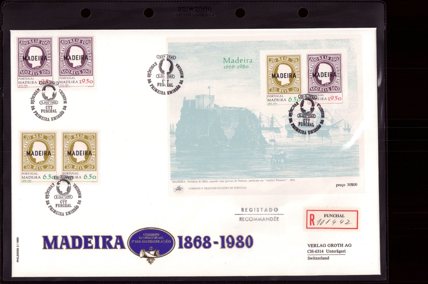 Tutti i francobolli: 1868-1980 FDC R-Brief Madeira – Usato da Eggersriet venduto da stamp303