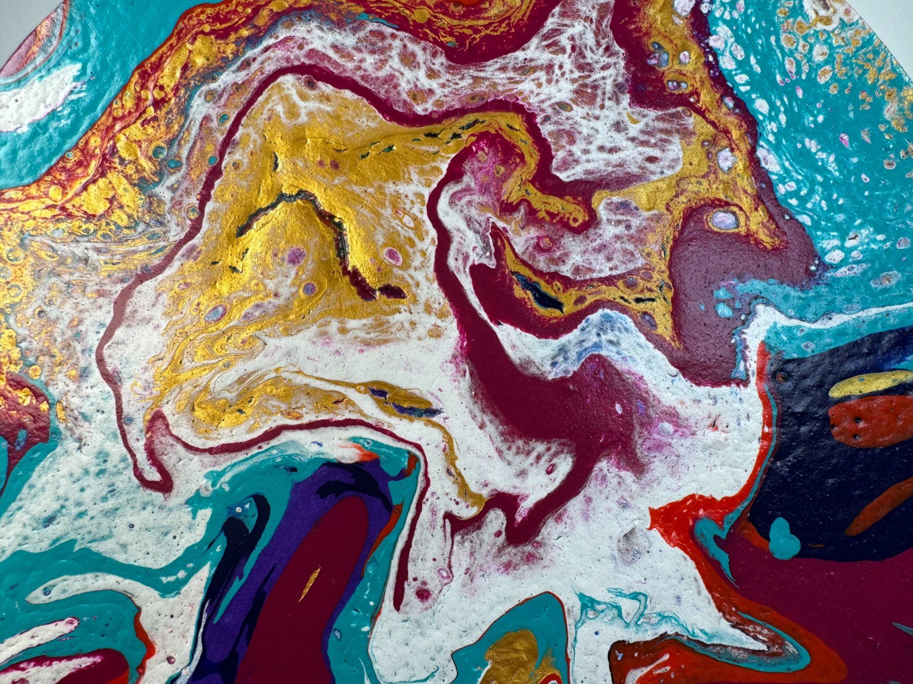 Dipinti: Acryl-Flüssigmalerei, kreisförmig – Usato da Schlieren venduto da MayaSheng1983 1