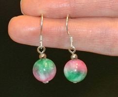 Neue Ohrringe dreifarbige Jade