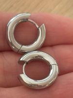 Luxus Elegante Creolen Edelstahl Ohrstecker Farbe Silber