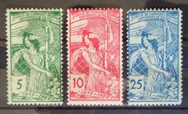 1900: Centenaire de l'UPU, 5 c B *, 10 c B (*), 25 c A *