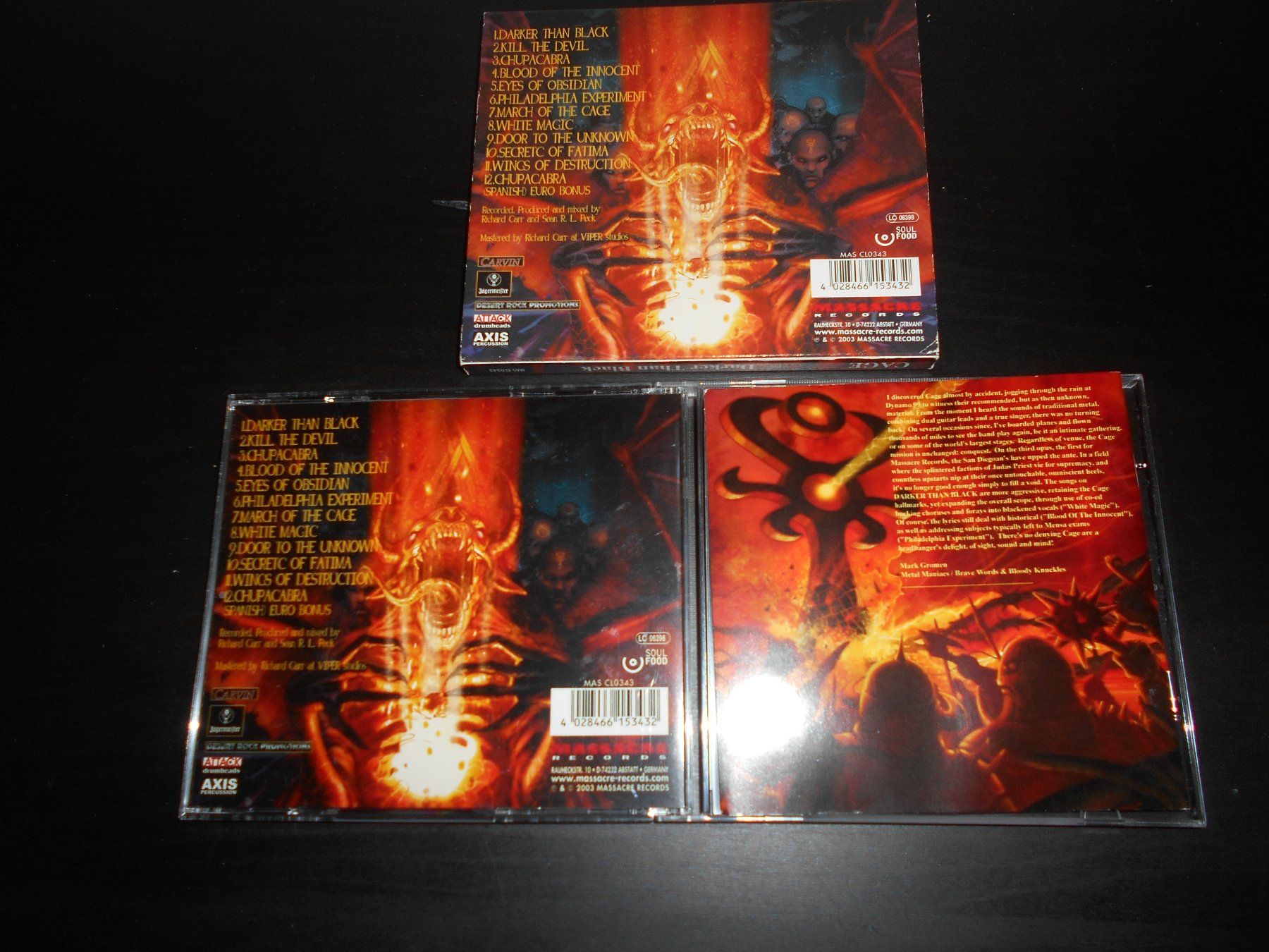 CD: Cage – Darker Than Black / 2003 – Usato da Aarberg venduto da witchhunter01 1