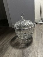 Kristall Dose Bonboniere Zuckerdose mit Deckel Top Zustand!