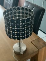 Edel Tischleuchte schwarz silber rund Metall