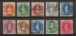 1894 : Stehende Helvetia Nr. 66D - 75D, KP 200.--