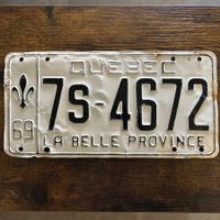 🇨🇦 1977 Vintage Autoschild, Quebec 7S-4672 - Kanada 