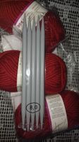 Rot Filzwolle 3x50g + Stricknadeln 8mm, Top Frühlings-Bastel