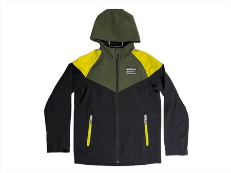 Northville Softshell Jacke Gr. 158, Olivgrün, Gelb, Schwarz