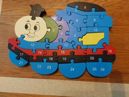 Tolles Holz Puzzle Lokomotive