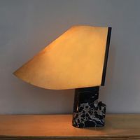 Vintage Designer Tisch-Lampe mit Marmorsockel