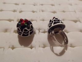 Kinder-Fingerring Torte schwarz/weiss