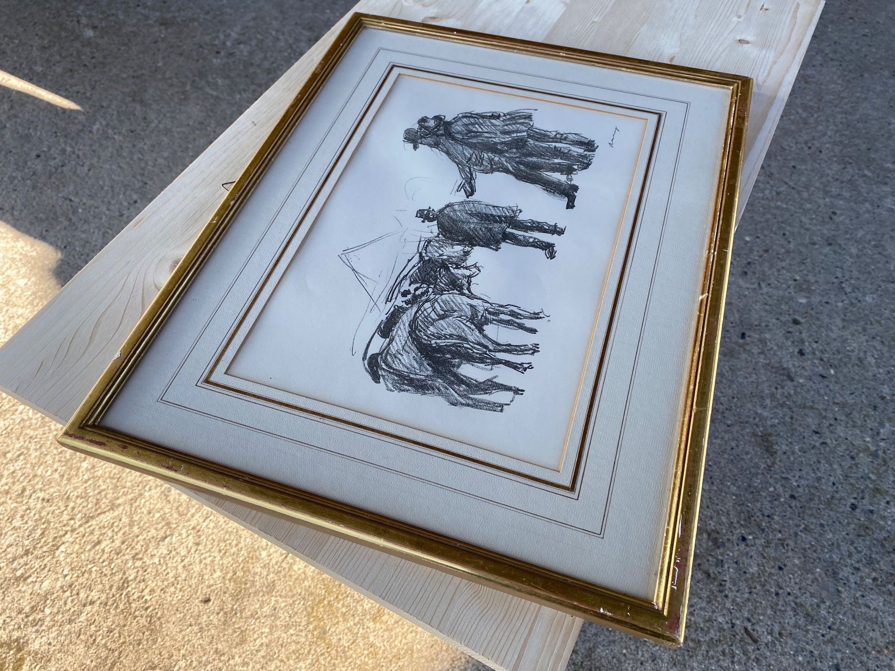 Glocken & Treicheln: schöne alte Lithographie von Viehmarkt – Gebraucht aus Feldbach von Olive1 5