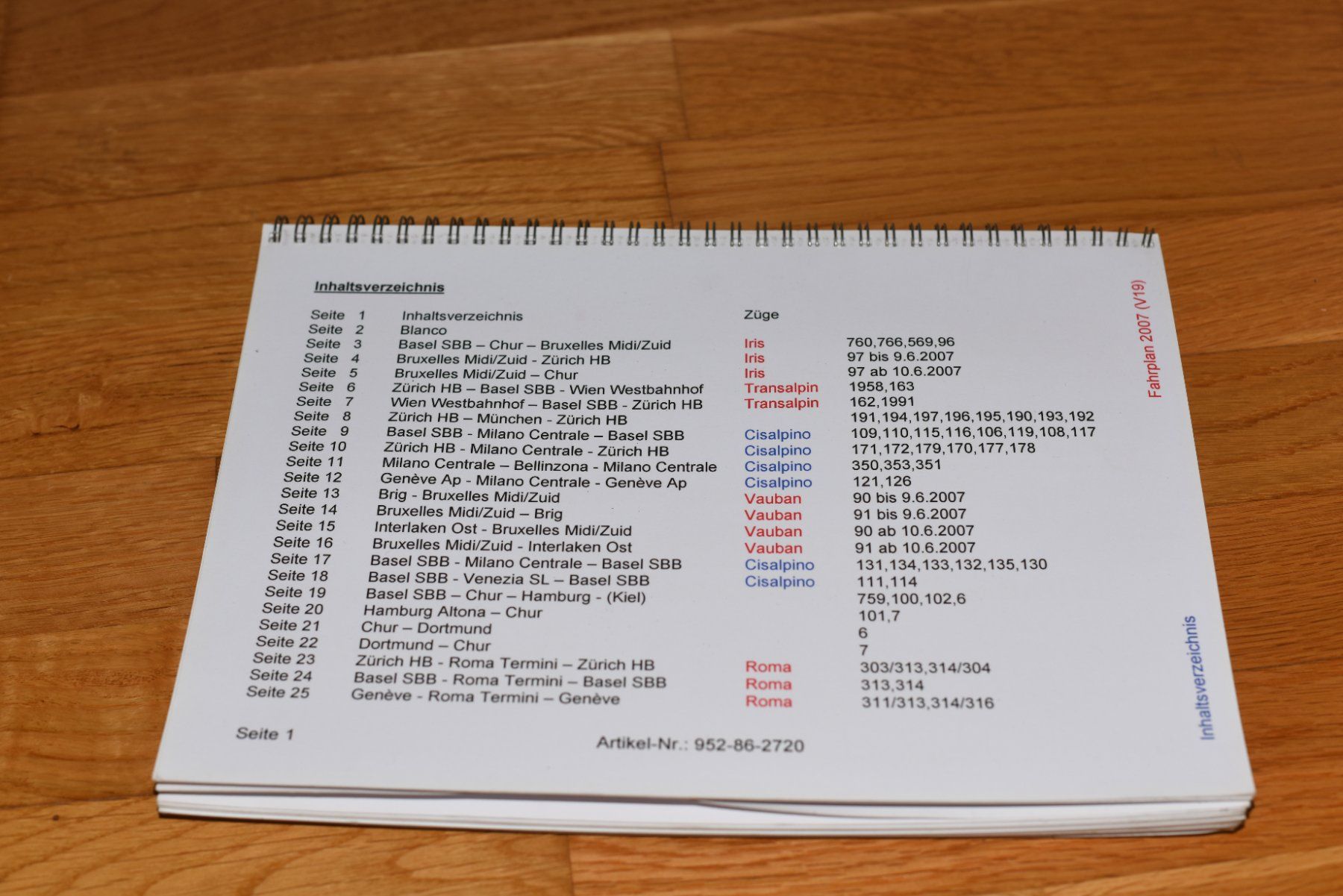 SBB/CFF/FFS Schilder: Calepin de destinations (Horaire 2007) – Gebraucht aus Fribourg von Ratelbus 1