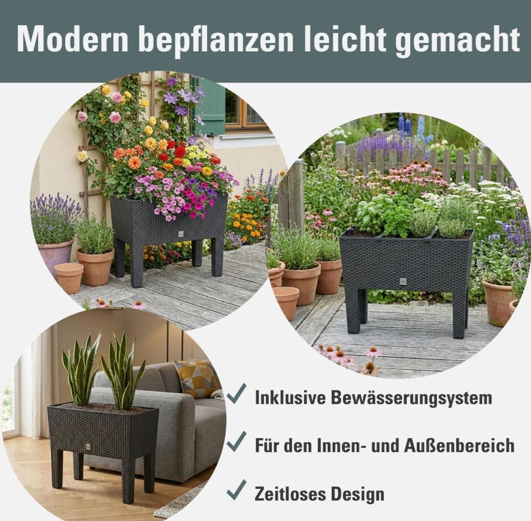 Vasi per fiori: Hochbeet mit Bewässerungssystem dunkelgrau – Nuovo (secondo la descrizione) da Ibach venduto da ole_6whn 1