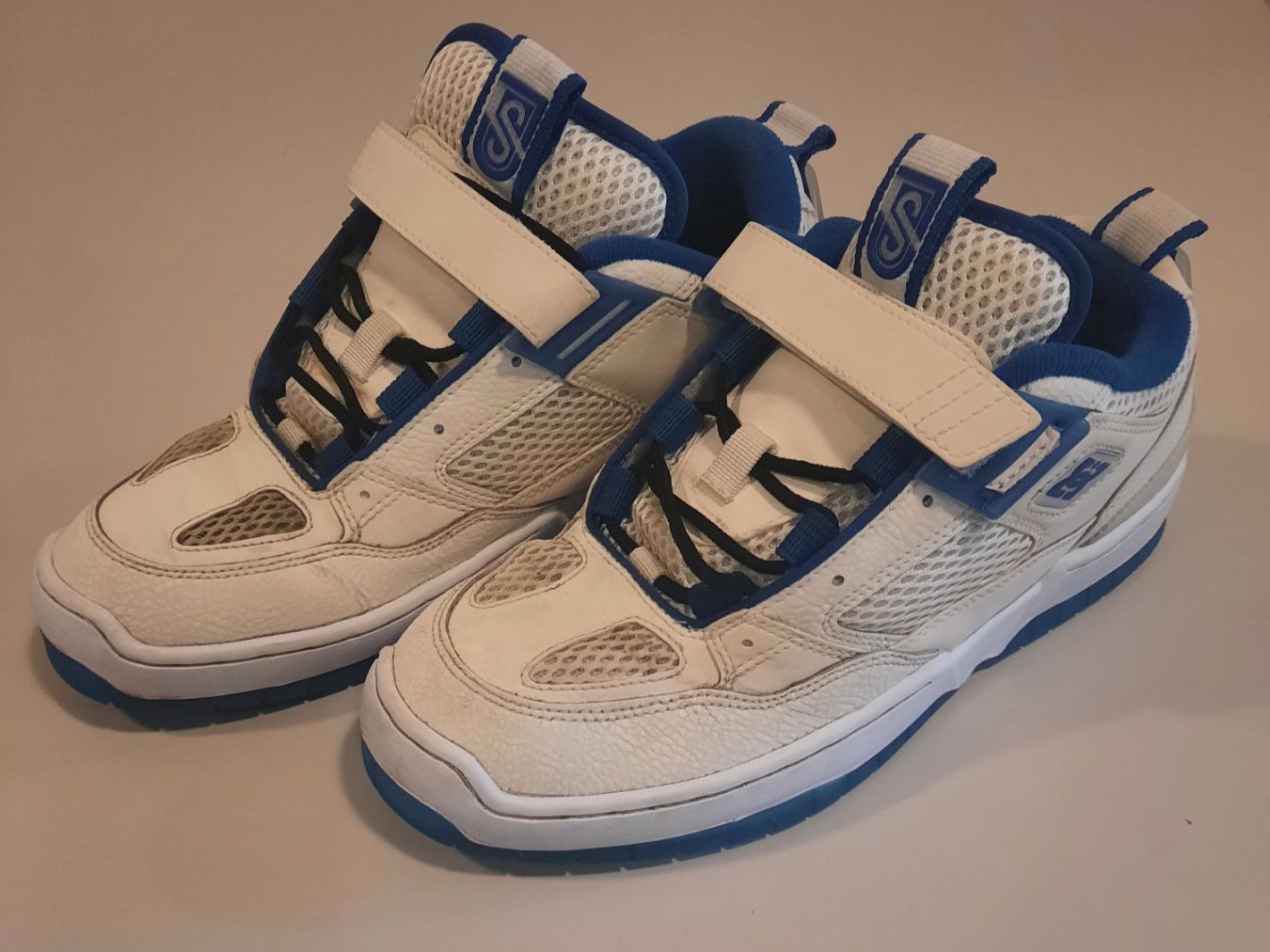 DC shoes Scarpe da uomo: DC Männer Weiss/Blau Lederschuhe Gr 42 – Usato da Zürich venduto da RE-USE-ZURZACH-Care