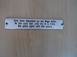 Schönes altes gewölbtes Bahn-Emailleschild: Keine festen Geg