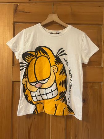 T-Shirt Garfield Odie Grösse S Weiss Baumwolle