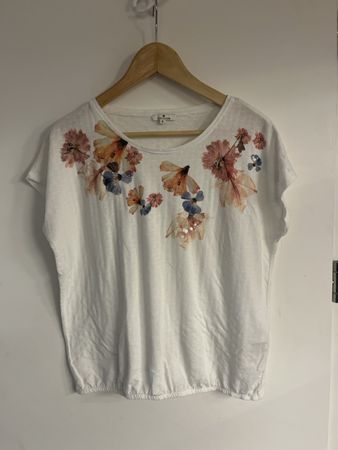 Tom Tailor Shirt, Grösse S, weiss mit Blumenmuster🌸
