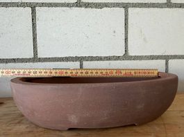 Unglasierte Bonsaischale oval 29 cm