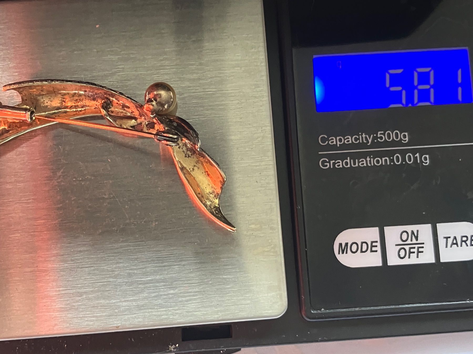 Spille & Fermagli: Broche vintage en Argent 800 dorée avec perle véritable – Usato da Peseux venduto da CharmeCommerce 4