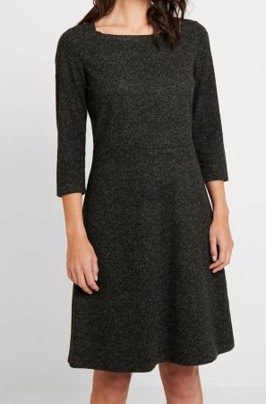 Tom Tailor casual Kleid grau schwarz meliert 38 knielang