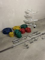 Gewichte 182.5kg 50mm Gummiert Fitness Gewichtscheiben Stang