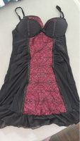 Schwarzes  Negligee mit pinker Spitze, NEU
