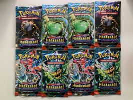 8 Pokémon Booster Maskerade im Zwielicht neu versiegelt